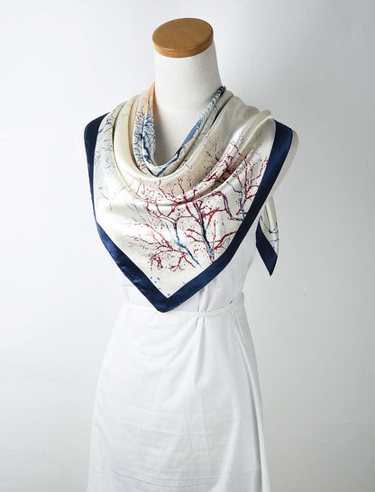 35X35 Large Square Satin Hair Scarf for Women – Silk-Feel Head Wrap, Night Protection, Fashion Bandana & Headscarf